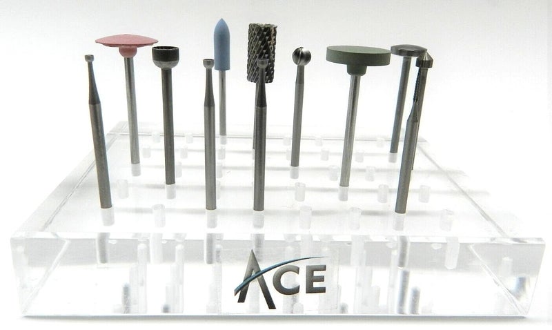 JTS Clear Bur Holder 4-1/4" x 3 Plastic 40 Hole Jewelers for Shanks 3/32" Organizer - Image 2